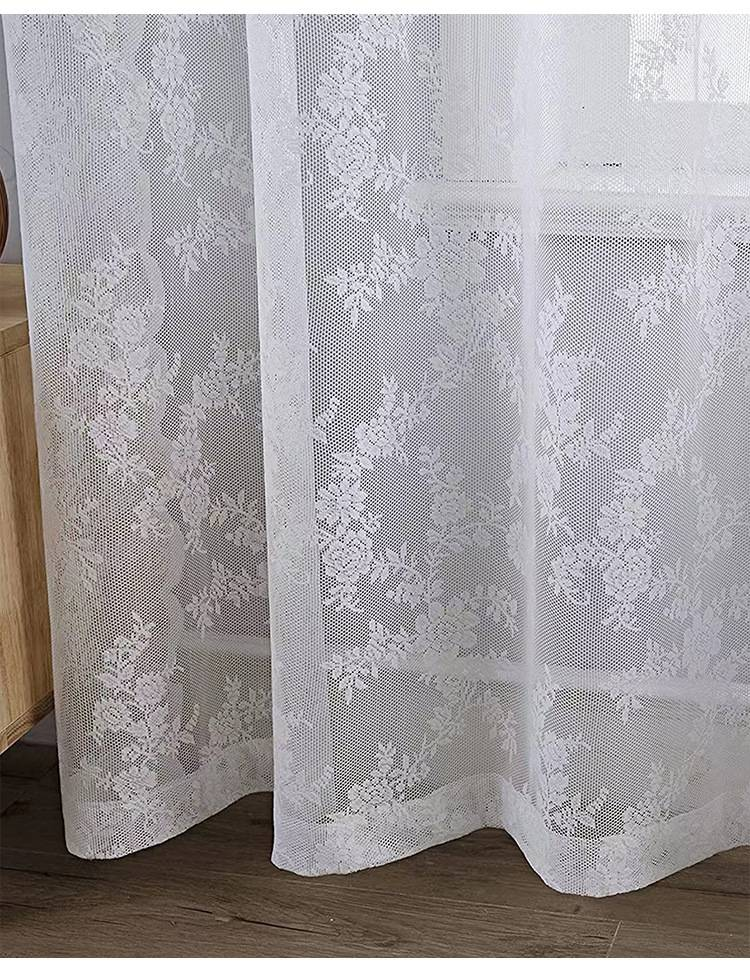 Wave Lace Sheer Curtains 80% Polyester - White/Pink Voile Drapes For Living Room Bathroom Light Filtering Privacy, Rod Pocket Ready To Hang_voghion.com