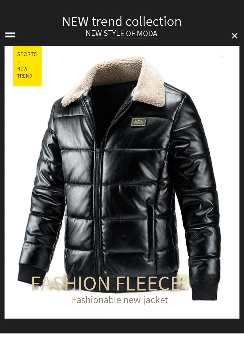Men's Faux Leather Biker Jacket – Sherpa-Lined Winter Coat With Zippered Cuffs (M-5XL, Slim Fit, Anti-Scratch PU, Retro Motorcycle Style)_voghion.com