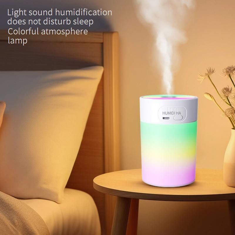 Tragbarer USB-Luftbefeuchter mit bunten LED-Leuchten für Schlafzimmer und Büro, 200 ml/330 ml Mini-Schreibtisch-Luftbefeuchter, leiser Betrieb,_voghion.com