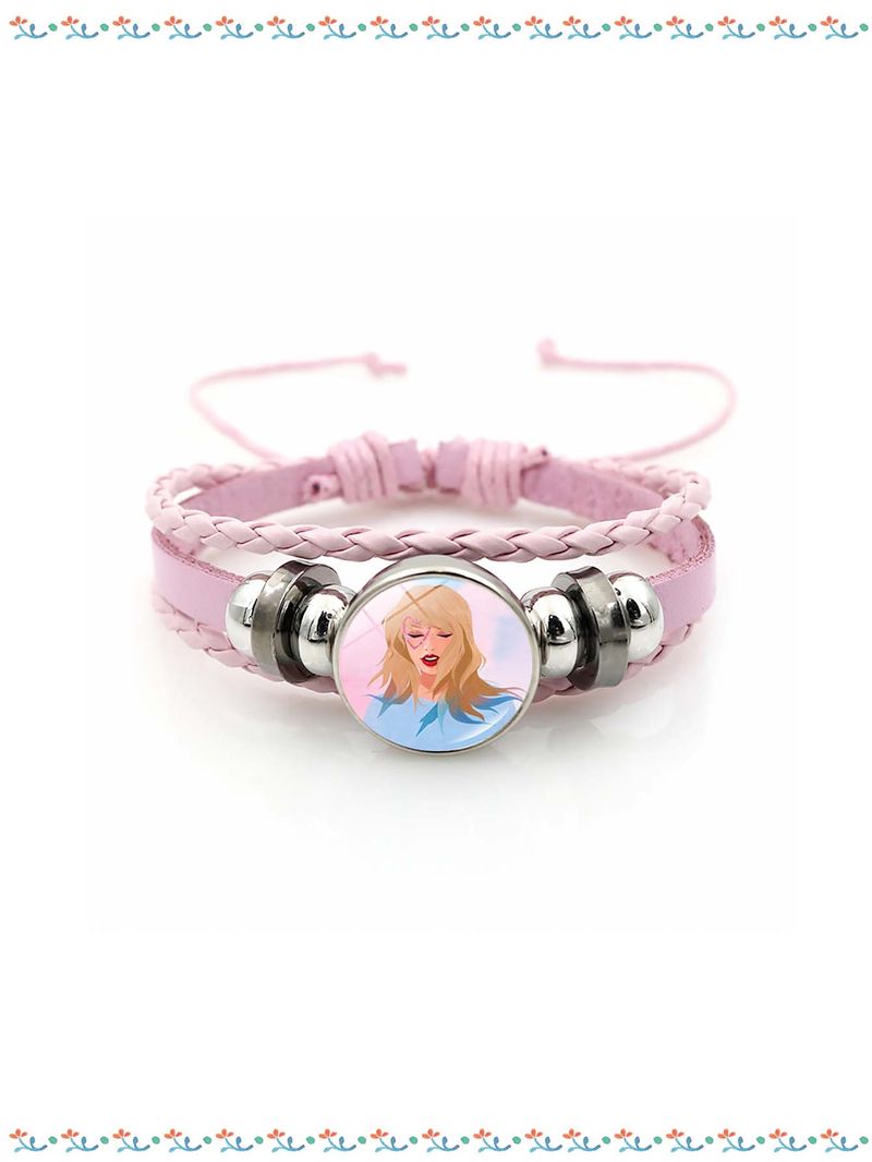 Accessori con bracciale rosa di Taylor Swift, regali per ragazze, accessori periferici di Star Anime, regali per feste di Natale e Ringraziamento per i fan_voghion.com
