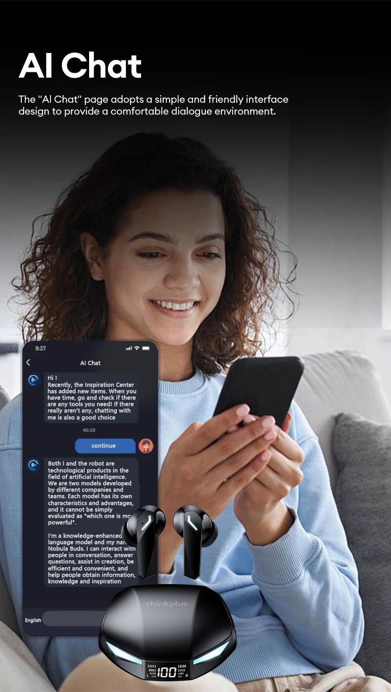 Genuine Lenovo XT53 AI TWS Bluetooth 5.4 Earphones AI Music Image Creation Headphones AI Chat With Multiple Function Earbuds_voghion.com