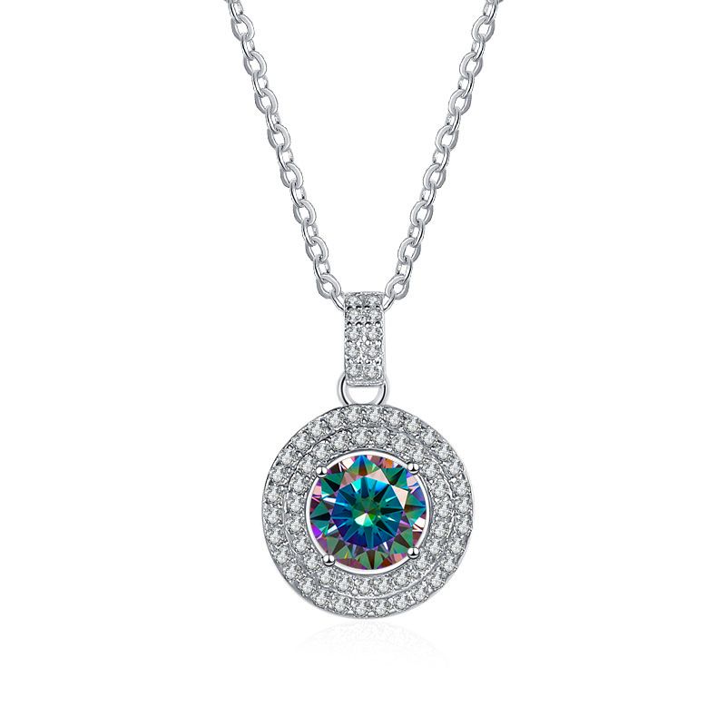 Tancise Moissanite ogrlica od srebra 1.0Carata, okrugli dijamantni privjesak za žene i muškarce, obećanje poklona, nakit_voghion.com