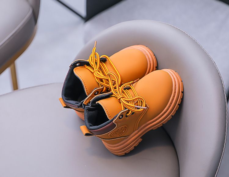 Children's Martin 2024 Autumn/Winter New Girl's Versatile Little Yellow Boots Boys British Style_voghion.com