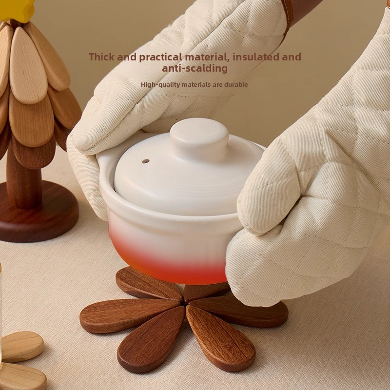 Sottobicchiere antiscottatura creativo di alta qualità in legno massello per albero di Natale, sottopentola pieghevole, pannello isolante termico, decorazione per tavolo da pranzo_voghion.com
