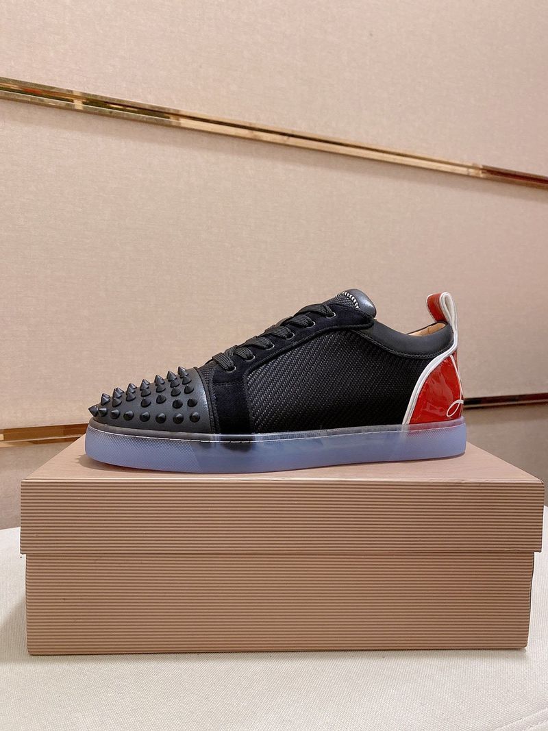 Neuer Stil 2025 Neue Herren Trendy Marke Casual Sports High-End Sneakers Patchwork Rivet Fashion Rote Sohle Weiße Schuhe_voghion.com