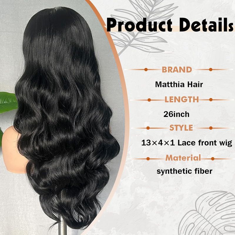 Parrucca sintetica con clip 13*4T, frontale in pizzo, con grandi onde, capelli lunghi e ricci, in fibra sintetica._voghion.com