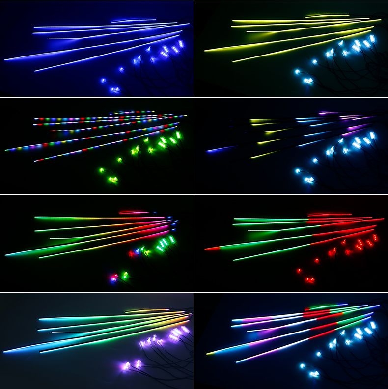 Luz ambiental LED para coche, 18 unidades, 22 en 1, RGB, 213 colores, 64 tiras acrílicas, Symphony Streamer, kit de lámpara de ambiente arcoíris para interiores_voghion.com