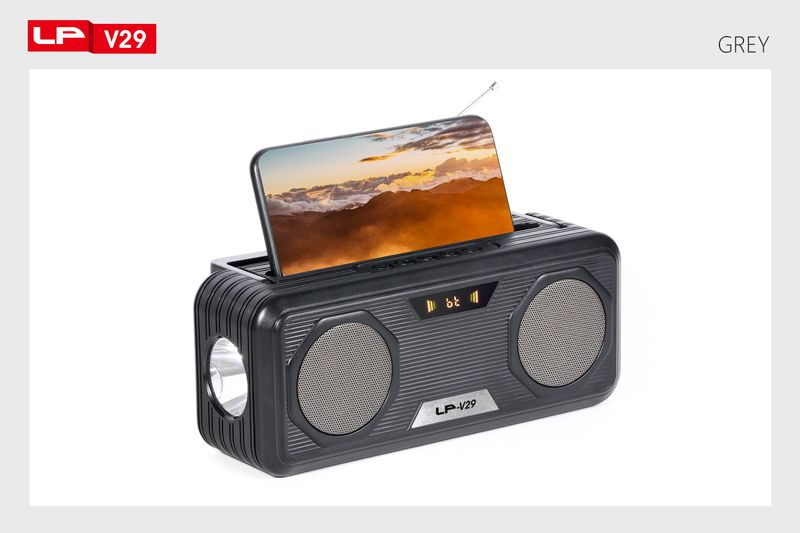2021 Neues LP-V29-Kabelloser Bluetooth-Lautsprecher Taschenlampe Solar-FM-Radio_voghion.com