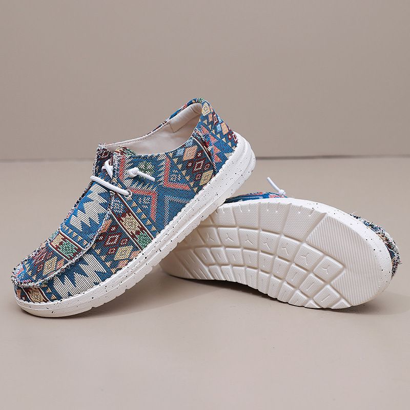 Bohemian style couple canvas casual lightweight loafers, men's and women's cloth shoes, Canvas Loafers_voghion.com