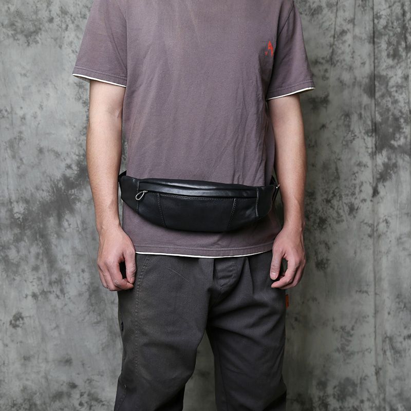 Multifunktionale dünne Brusttasche aus Rindsleder der ersten Schicht für den Außenbereich für Herren_voghion.com