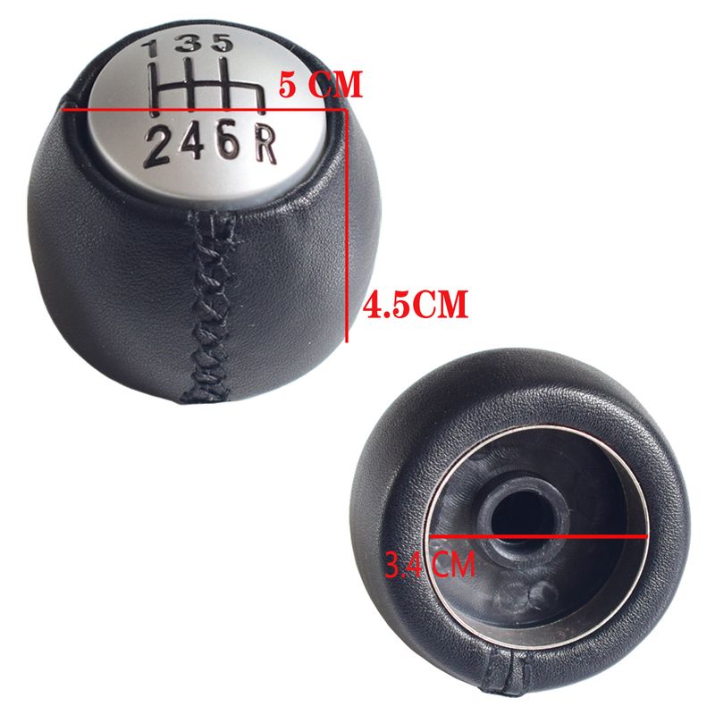 Real Leather Gear Shift Stick Knob Lever Shifter HandBall Manual 6 Speed Car Styg Fit For Alfa Romeo GT 147 166_voghion.com