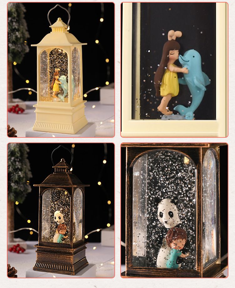 Stravagante globo di neve musicale rotante con luce notturna - Regalo a tema panda, principessa e animale per bambini (colori e design multipli)_voghion.com