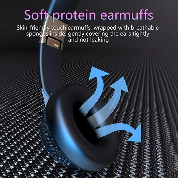 LANSKLBD Bluetooth 5.0 Headphones Foldable Wireless Stereo Headset for Smartphone Tablets, Laptop, Music Player Support TF Card Wireless Wired Mode_voghion.com