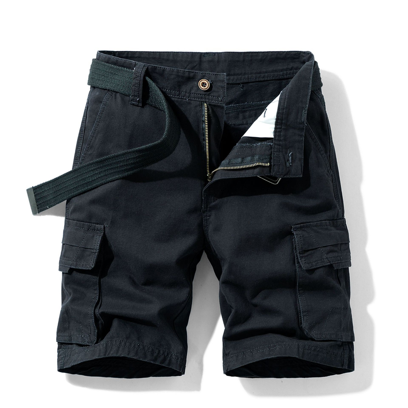Einfarbige, lässige Taschenshorts für Herren_voghion.com