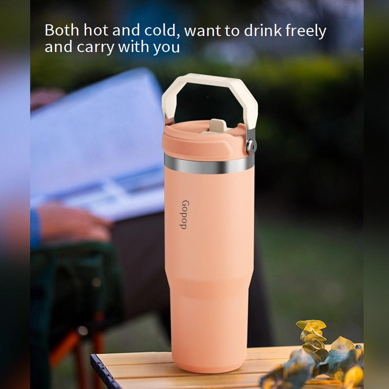 Home Garden New Coffee Cup Large Capacity Portable Double Layer Stainless Steel Insulation Cold Portable Ice Cup Big Coffee_voghion.com