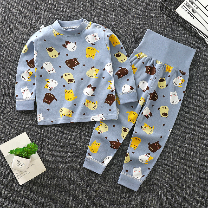 Mother & Kids Trousers Suit Pure Cotton Baby Clothes Long Sleeved Underwear High Waist Clothing_voghion.com