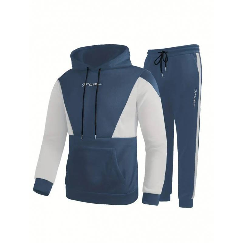 Conjunto de sudadera con capucha para hombre, informal y a la moda, con estampado de pareja_voghion.com