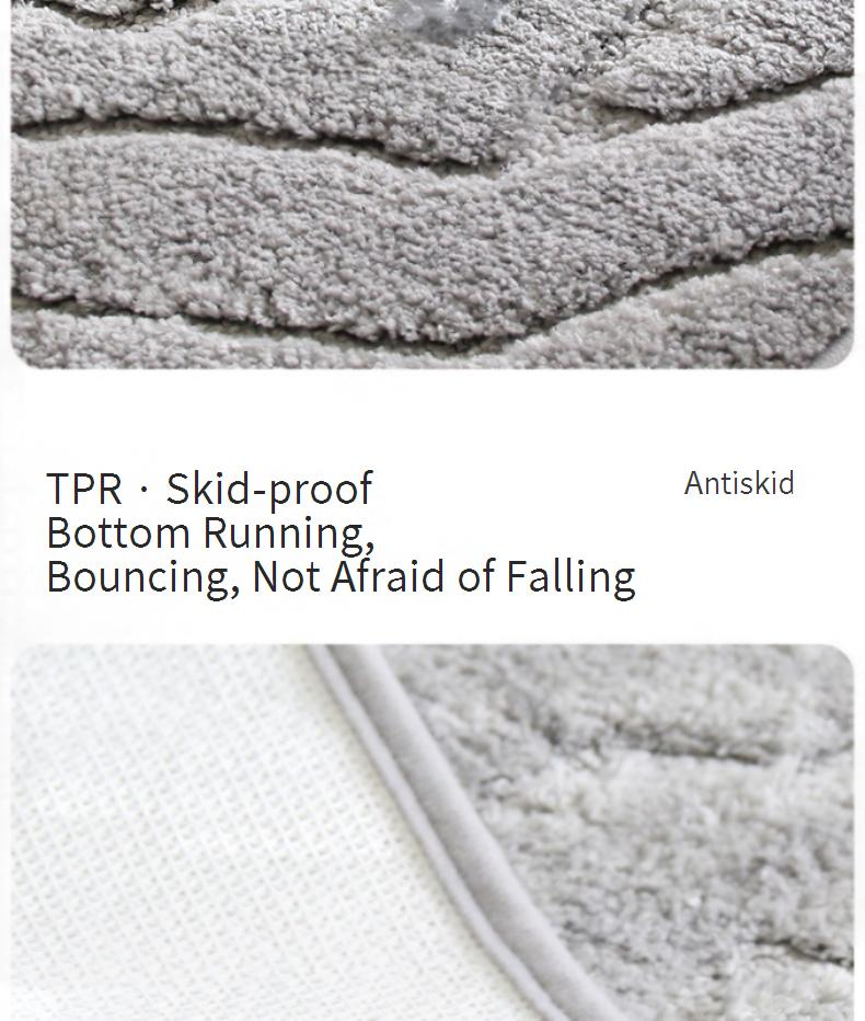 Moderne, minimalistische, saugfähige Badematte – ultraweicher, getufteter Mikrofaser-Teppich für Schlafzimmer und Badezimmer_voghion.com