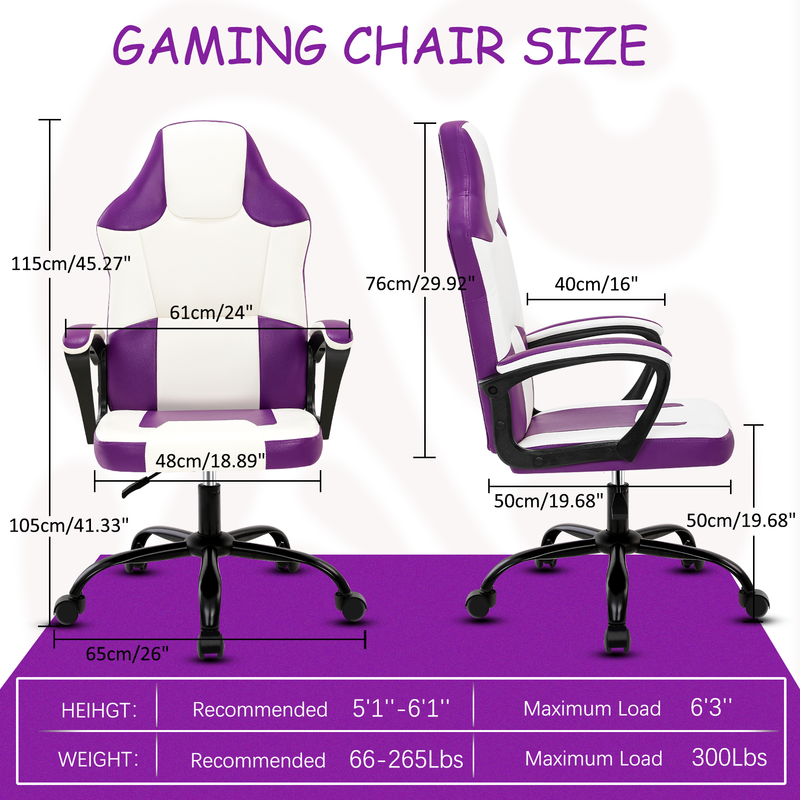 Gaming-Stuhl mit ergonomischem Design, hochelastischem Schwamm, PU-Leder, leisen Rädern, verstellbar, bequem, für Jugendliche und Erwachsene, Grün_voghion.com
