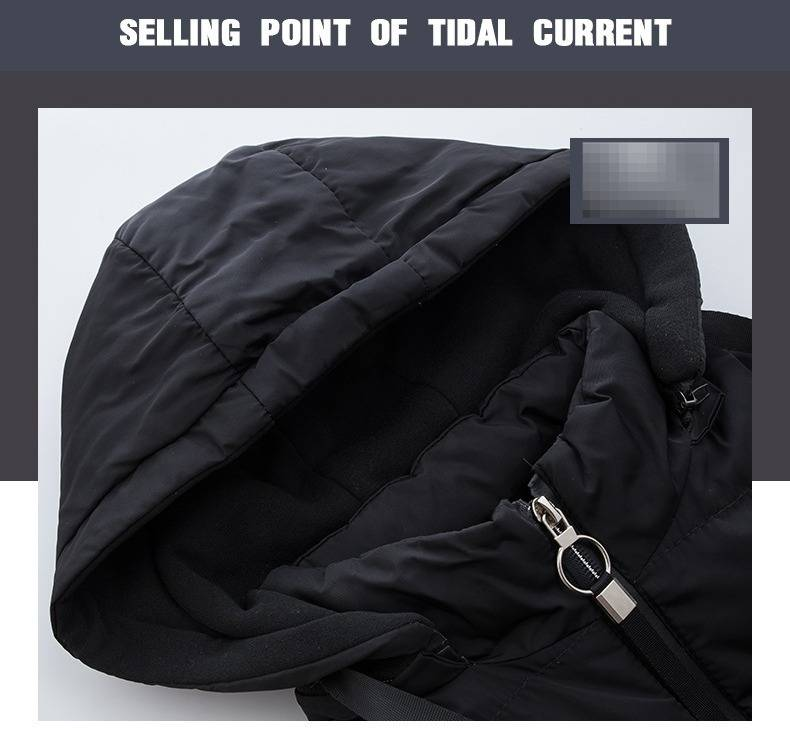 Veste sans manches matelassée d'hiver pour homme, à capuche amovible, fermeture éclair et col montant (noir, marine, olive, kaki, bordeaux)_voghion.com