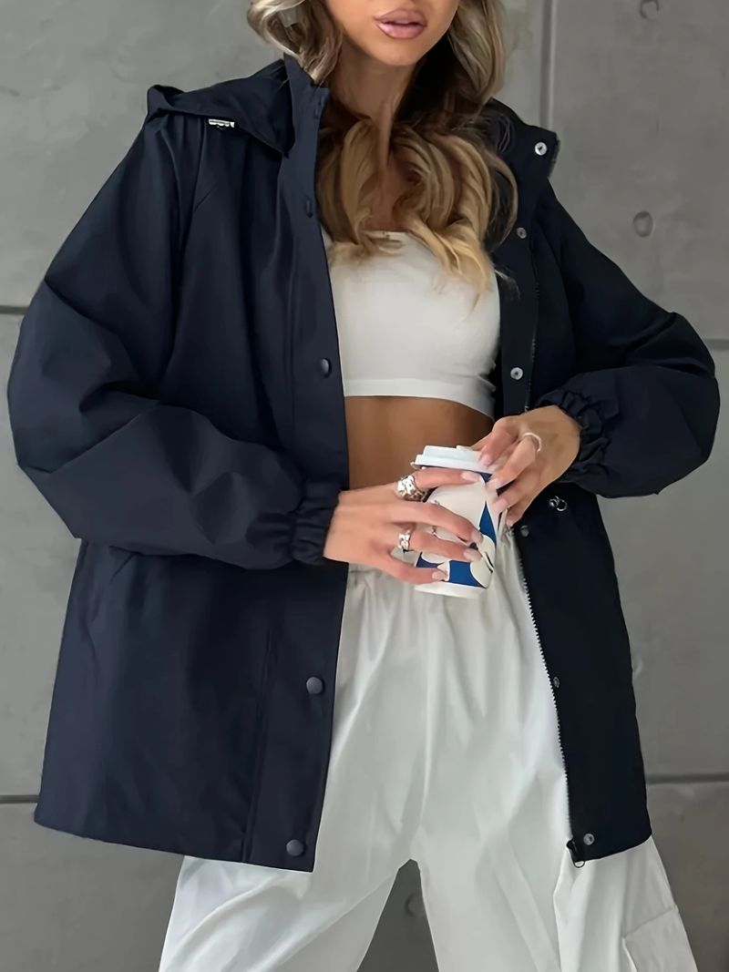 2025 Women's Autumn New Waterproof Jacket Slim Fit Trench Coat Windproof Parka_voghion.com