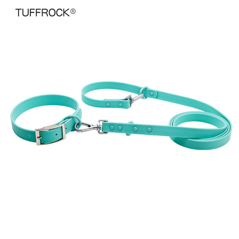 PVC-wasserdichtes Hundehalsband, weiche, silikonartige Doppelkopf-Leine für Haustiere_voghion.com