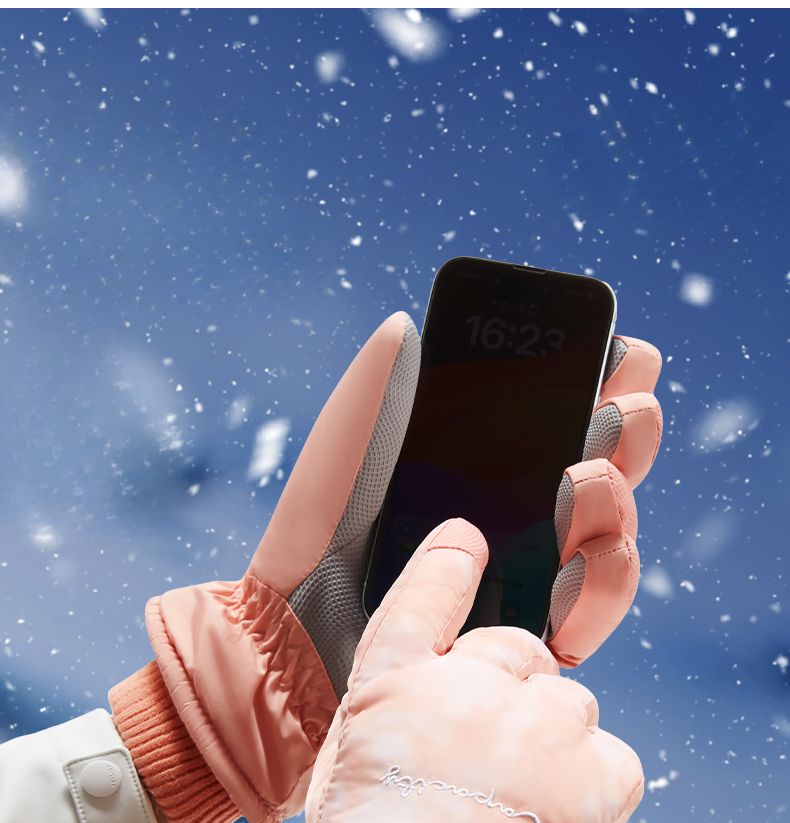 Peak Winter Ski Men, Windproof, Cold-Proof, Fleece-Lined, Thickened, Warm, Touchscreen-Compatible, Outdoor Cycling_voghion.com