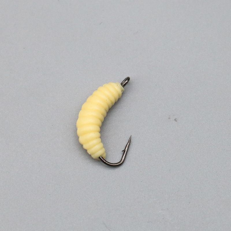 Lure With Hook Bread Worm 20mm 0.45g Bionic Hooked Maggot Soft Bait Set_voghion.com