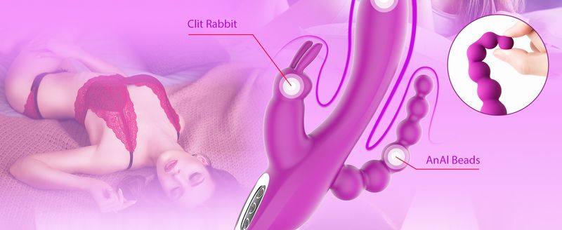 3-in-1-G-Punkt-Rabbit-Analdildo-Vibrator, Spielzeug für Erwachsene mit 7 Vibrationsmodi für Frauen – Adorime Silikon, wasserdicht_voghion.com