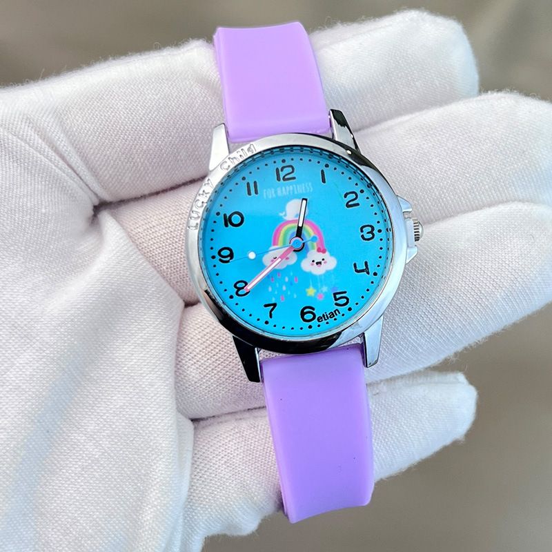 Student Watch Children's Watch Cute Rainbow Silicone Watch Luminous Pointer Student Watch_voghion.com