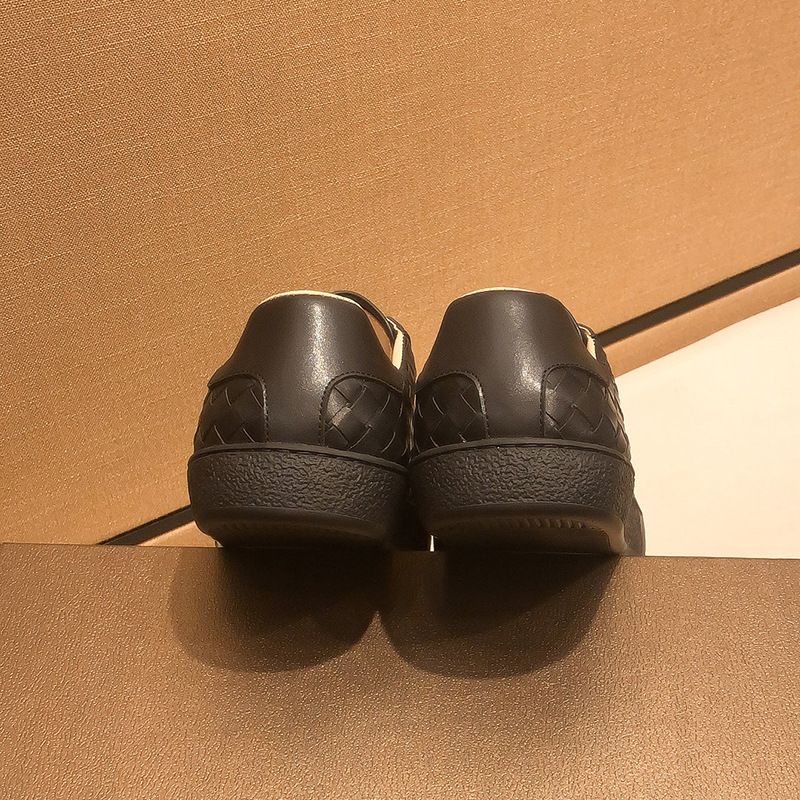 Europäische Herrenmode, Hochwertige Echtleder-Webbrettschuhe, Vielseitige Schwarze Freizeitschuhe für Herren 2025_voghion.com