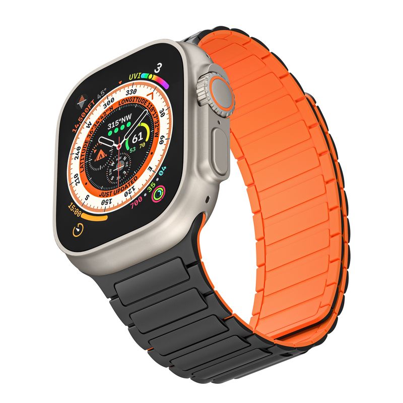 Pasuje do iPhone Watch678910 generacji pasek do zegarka iWatch silikonowy magnetyczny pasek z pętlą_voghion.com