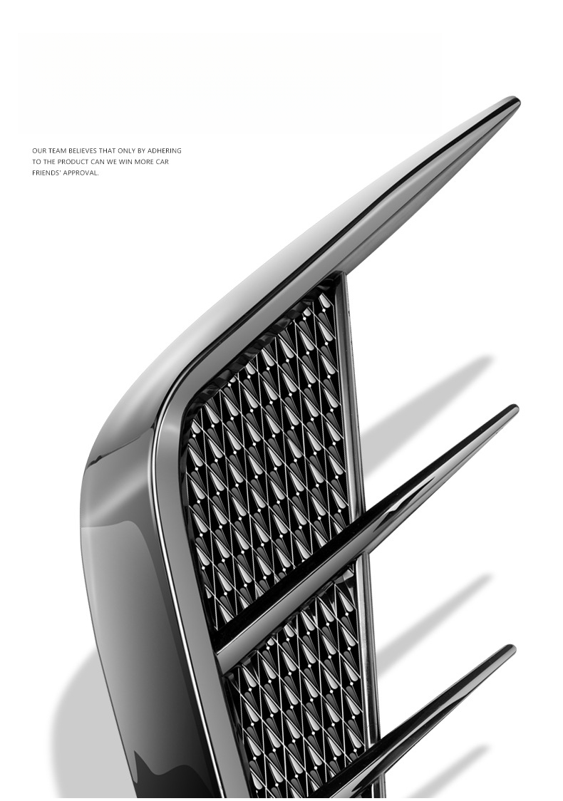 Adesivo decorativo universale per modifica del coperchio del motore, presa d'aria laterale a pinna di squalo_voghion.com