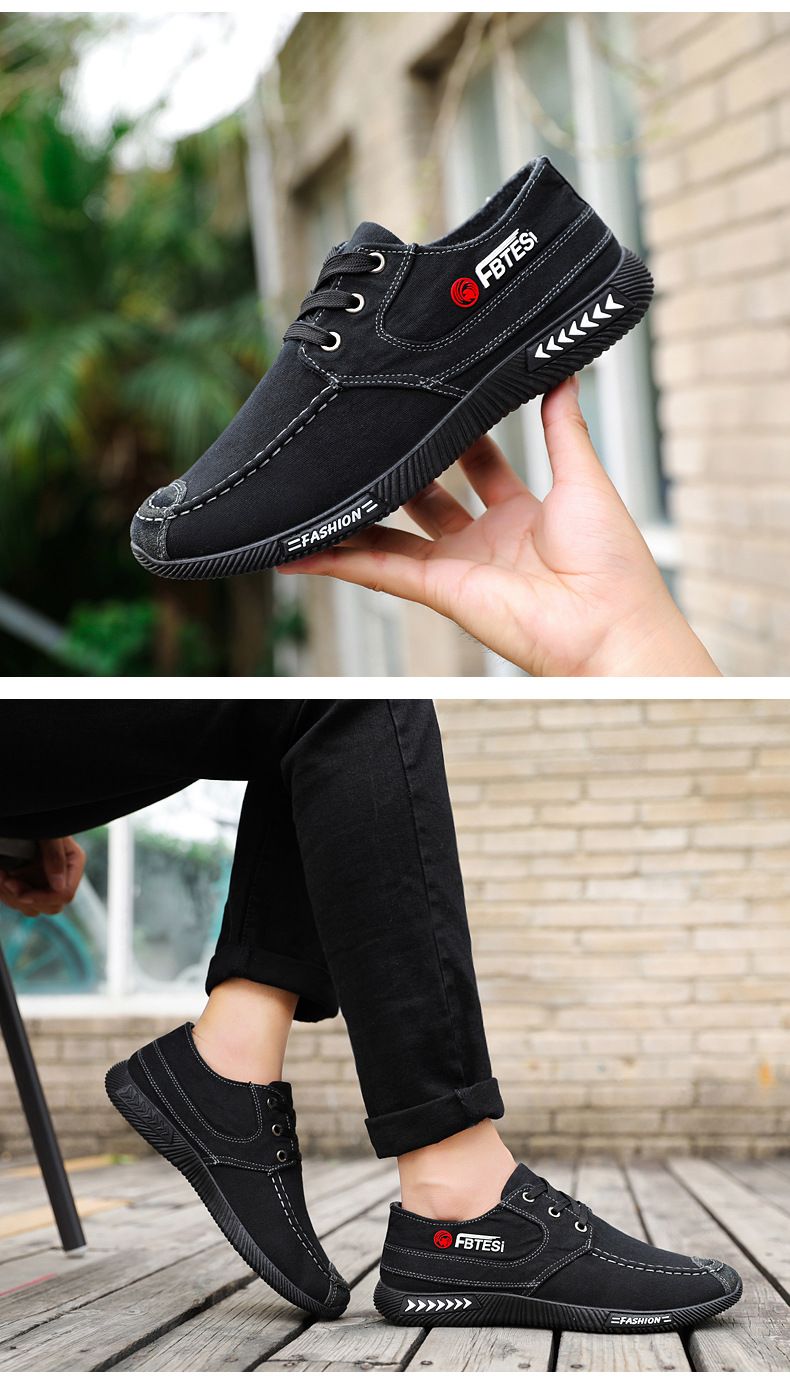Men's Casual Canvas Shoes - Breathable Slip-Resistant Comfort Sneakers With Lace-Up Design For Spring/Autumn_voghion.com