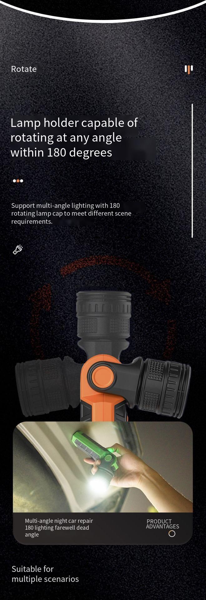 Laser Flashlight LED High Brightness Telescopic Zoom Long Battery Life Camping Home Outdoor Strong Light Magnetic_voghion.com