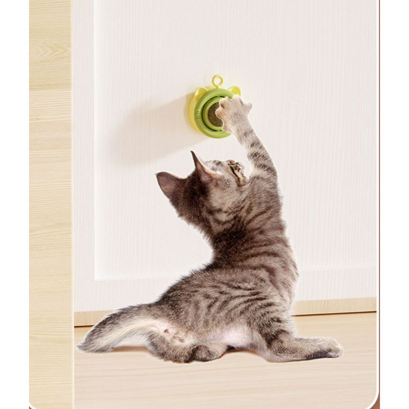 Catnip Digestive Aid Snacks Anti-Lost Wall Sticky Lick Teething Stick Ball Cat Toy_voghion.com