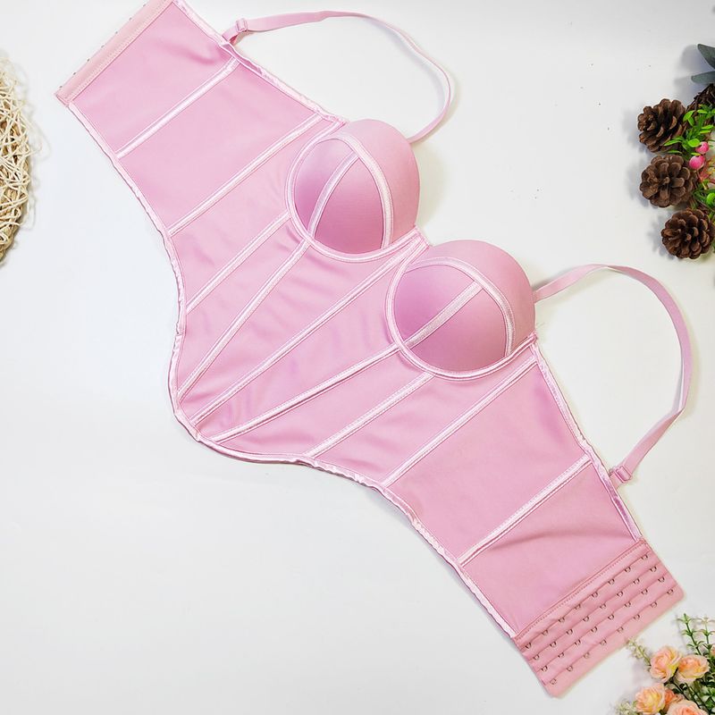 Europäeschen an amerikanesche Street Style onregelméissege Fëschgrat-BH Bannendran Uewerflächenträger weibleche Kierper verengt schéint Réck Tube Top_voghion.com