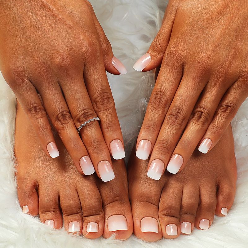 Künstliche Nägel, Hand- und Fußkombinationsset im neuen Stil, tragbare Nagelplatte, Farbverlauf, einfache Nagelplatte, abnehmbares Nagelkunst-Fertigprodukt_voghion.com