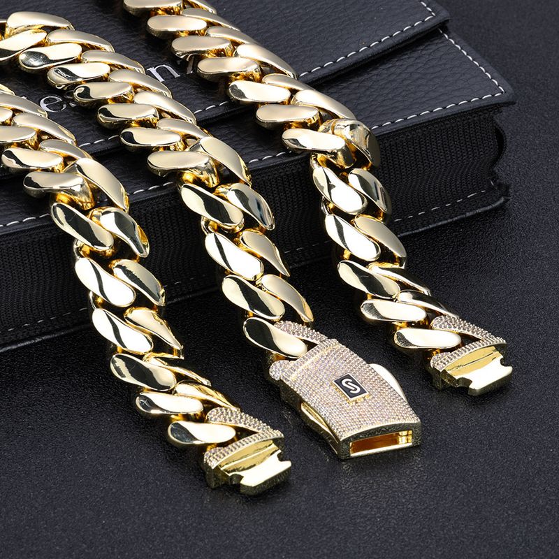 Men's Jewelry Micro Inlaid Zircon Cuban Chain Men's Necklace High End Jewelry Personality Trend Accessories_voghion.com