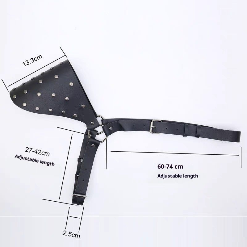 LuvBox Medieval Viking Men's Rivet Leather Single Shoulder Armor Harness Cosplay Halloween Costume Prop_voghion.com