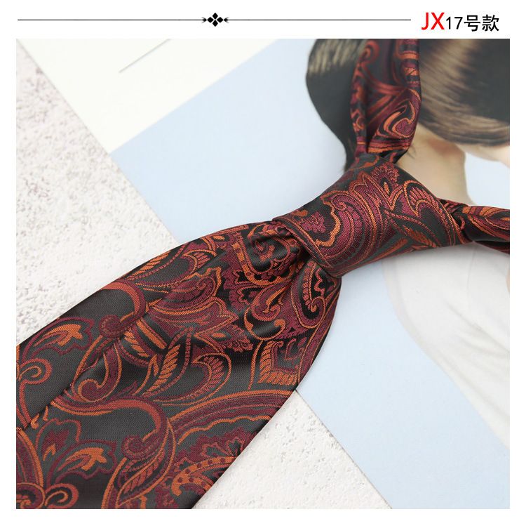 Cravatta da uomo italiana a righe in stile coreano, da 8 cm, annodata a mano, per matrimonio, formale, leggera, di lusso, di alta qualità, con motivo floreale_voghion.com