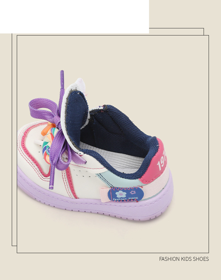 Kontrastowe kolory trampki w małe kwiatki dziecięce buty dla malucha Dziewczęce buty planszowe Lollipop Wiosenne i jesienne dziecięce pojedyncze buty na co dzień_voghion.com