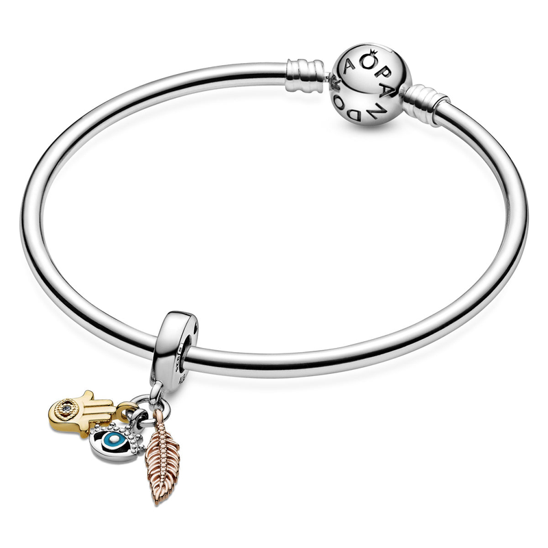Hamsa, wszystkowidzące oko i pióro zawieszka duchowości_voghion.com
