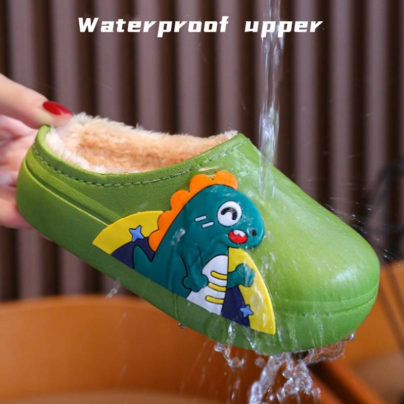 Pantofole in cotone per bambini, invernali, da interno, antiscivolo, calde, per ragazzi e ragazze, impermeabili, con suola morbida, per la casa, per neonati, pelose, scarpe in cotone_voghion.com
