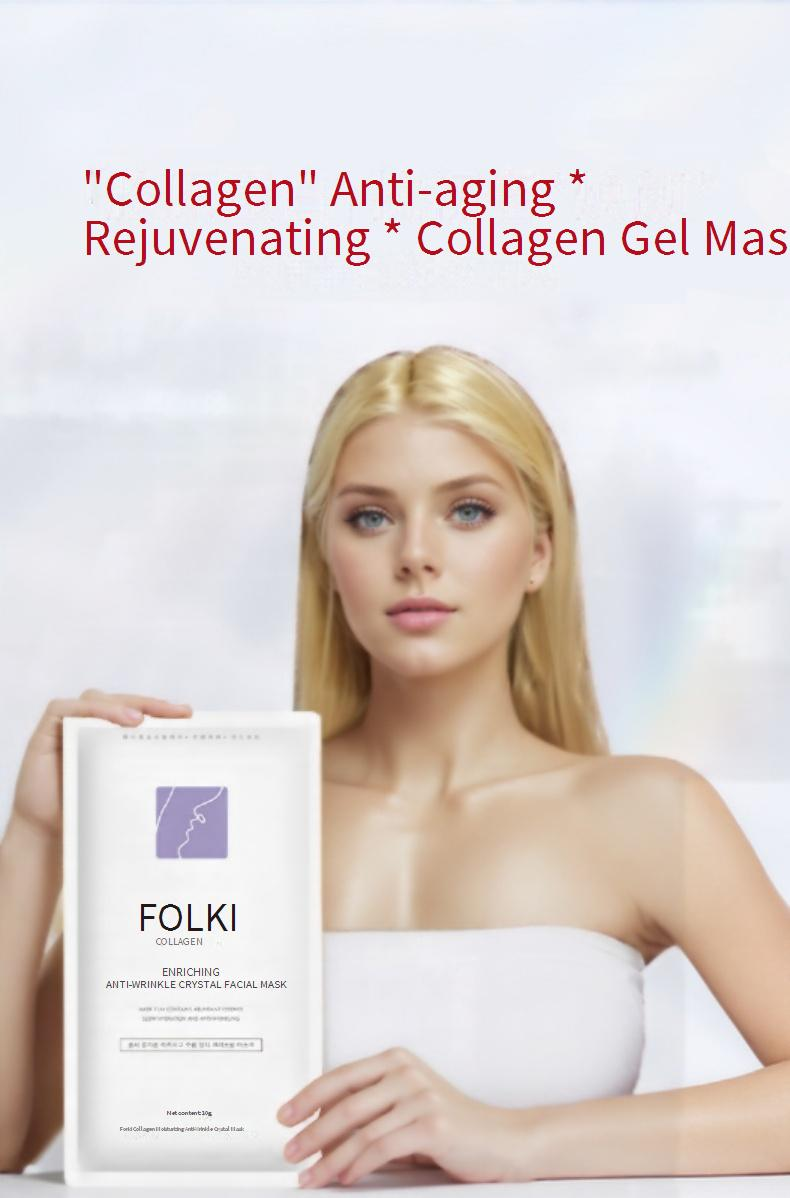 Trattamenti e maschere Maschera al collagene FOLKI Biotech Maschera idratante con patch Maschera di cristallo per la sezione superiore e inferiore della linea leggera_voghion.com