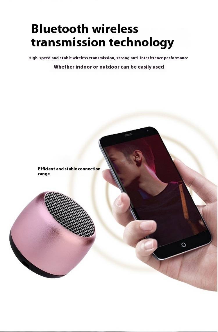 Mini alto-falante Bluetooth - alto-falante portátil para ambientes externos com som alto e reforço de graves_voghion.com