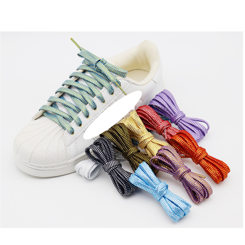 Cordones planos de poliéster con inserción de alambre de metal tipo W de 7 mm para zapatos de lona, zapatos de tabla, zapatos casuales, cuerda_voghion.com