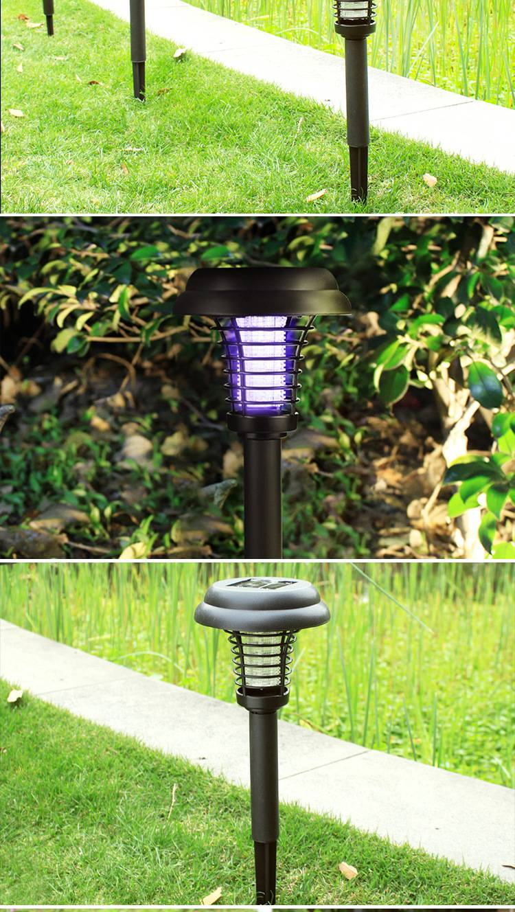 Solarbetriebene Mückenvernichterlampe – Wasserdichter LED-Insektenvernichter für den Außenbereich für Garten, Terrasse, UV-Licht und Stromnetz zur effektiven Insektenbekämpfung_voghion.com