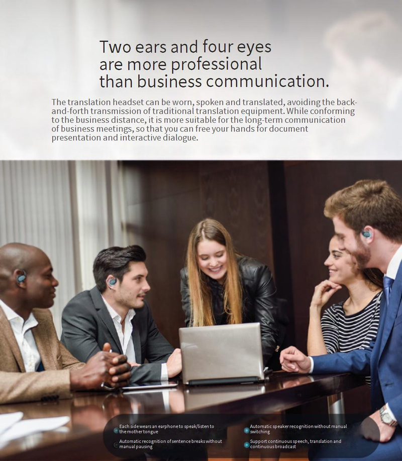 AI Smart Translation Earpiece - Real-Time Bilingual Interpreter Device For 70+ Languages, Hands-Free Wireless Bluetooth Headset For Travel & Business_voghion.com