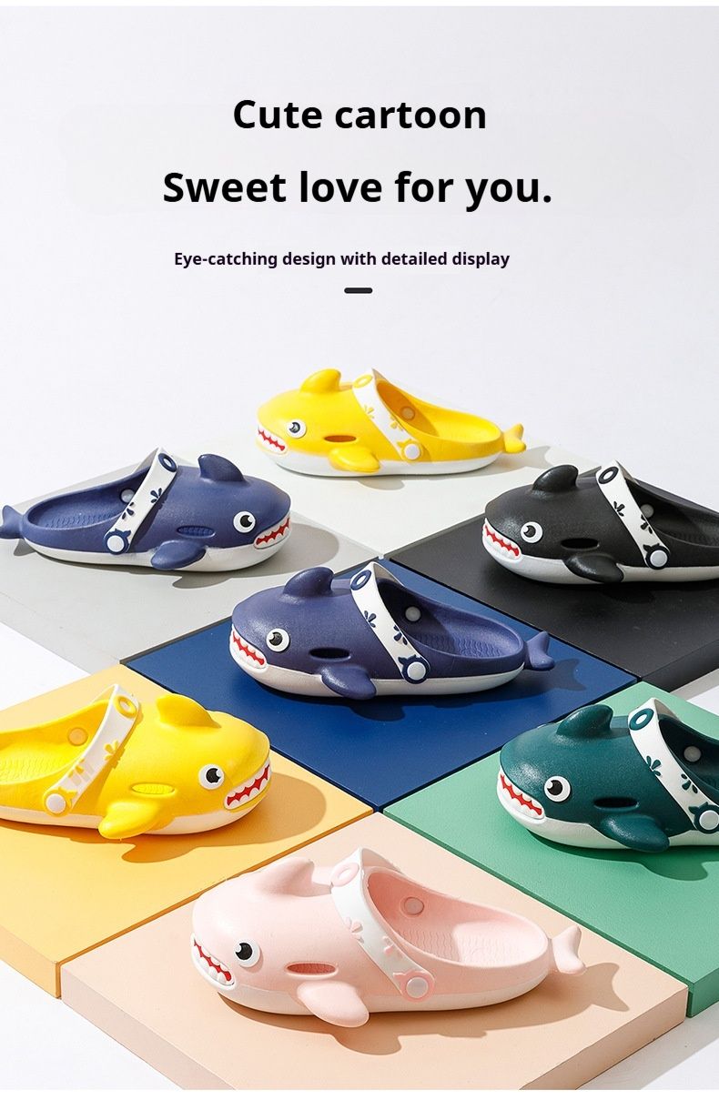 Ciabatte a forma di squalo - Ciabatte unisex traspiranti con suola antiscivolo in PVC (leggere, 10 colori, taglie dalla 26 alla 45 per bambini e adulti)_voghion.com